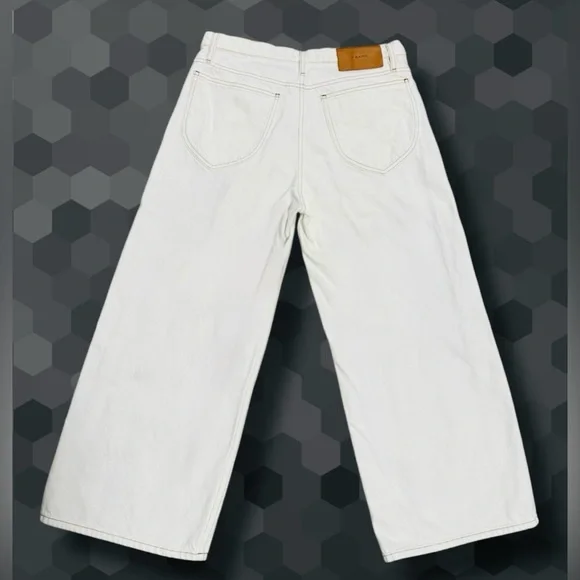 Frame Denim Le Italien White Wide Crop Pants - Picture 2 of 8